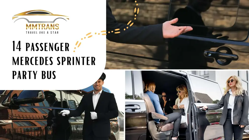 14 Passenger Mercedes Sprinter Party Bus with MM Trans